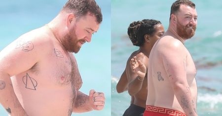 Sam Smith w czerwonych slipach Versace podbija plażę w Miami (ZDJĘCIA)