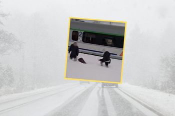 Nagranie z Mławy. Pasażerowie brnęli w śniegu po kolana. PKP komentuje