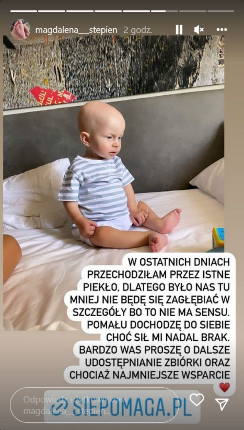 Magdalena Stępień  apeluje o wsparcie zbiórki na leczenie syna