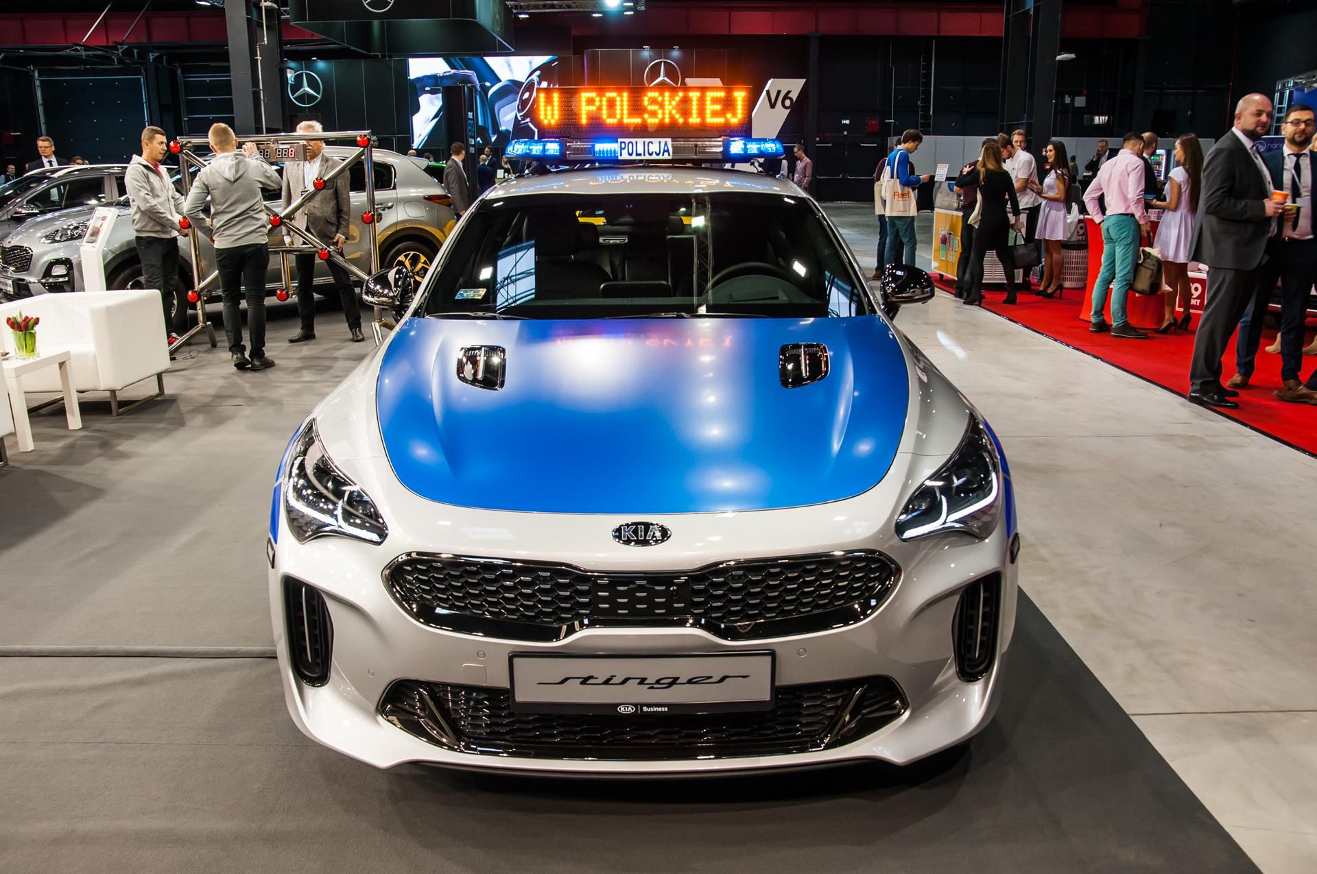 Kia Stinger GT w malowaniu polskiej policji (fot. Zuzanna Krzyczkowska)
