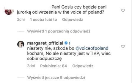 Margaret rezygnuje z udziału w "The Voice od Poland"