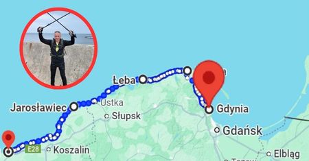Pan Adam oddał nerkę. 6 dni szedł z Gdyni do Kołobrzegu