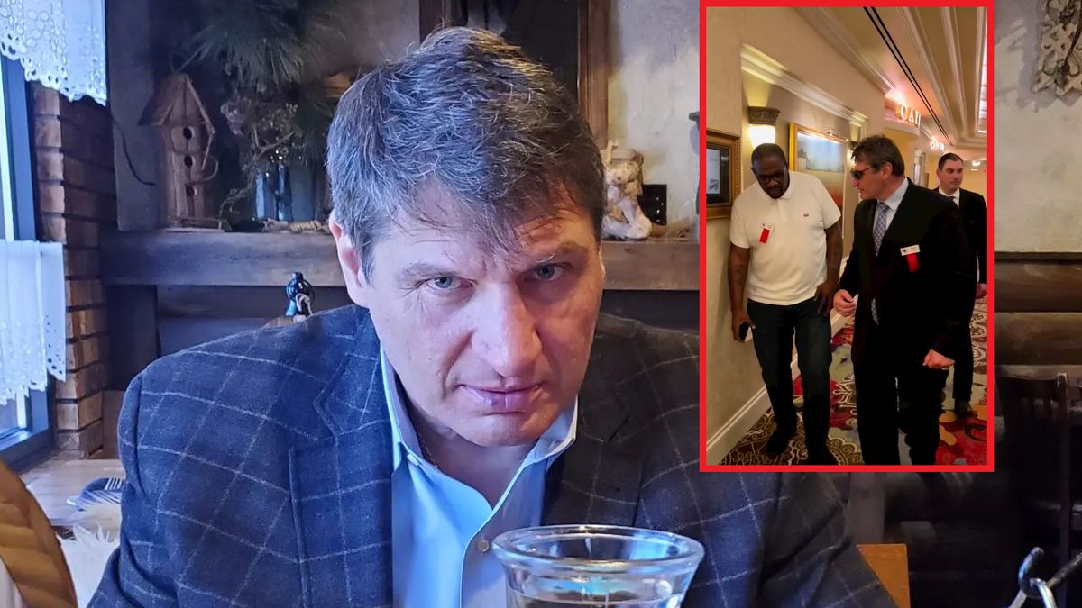 Na zdjęciu Andrzej Gołota. W "ramce" polski bokser spotyka byłego rywala, Riddicka Bowe'a