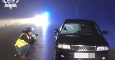 Pieszy szedł środkiem jezdni. Koszmar na drodze