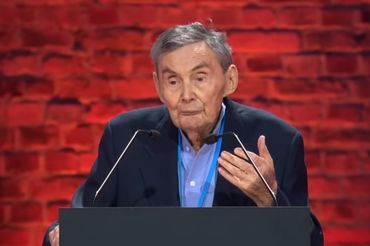 Marian Turski, fot. kadr z TVN24