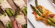 Układam zielone szparagi na cieście francuskim i wkładam do piekarnika. Cała rodzina zajada się ze smakiem