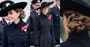 Dystyngowana księżna Kate z misternie zaplecionym kokiem oddaje hołd poległym żołnierzom (ZDJĘCIA)