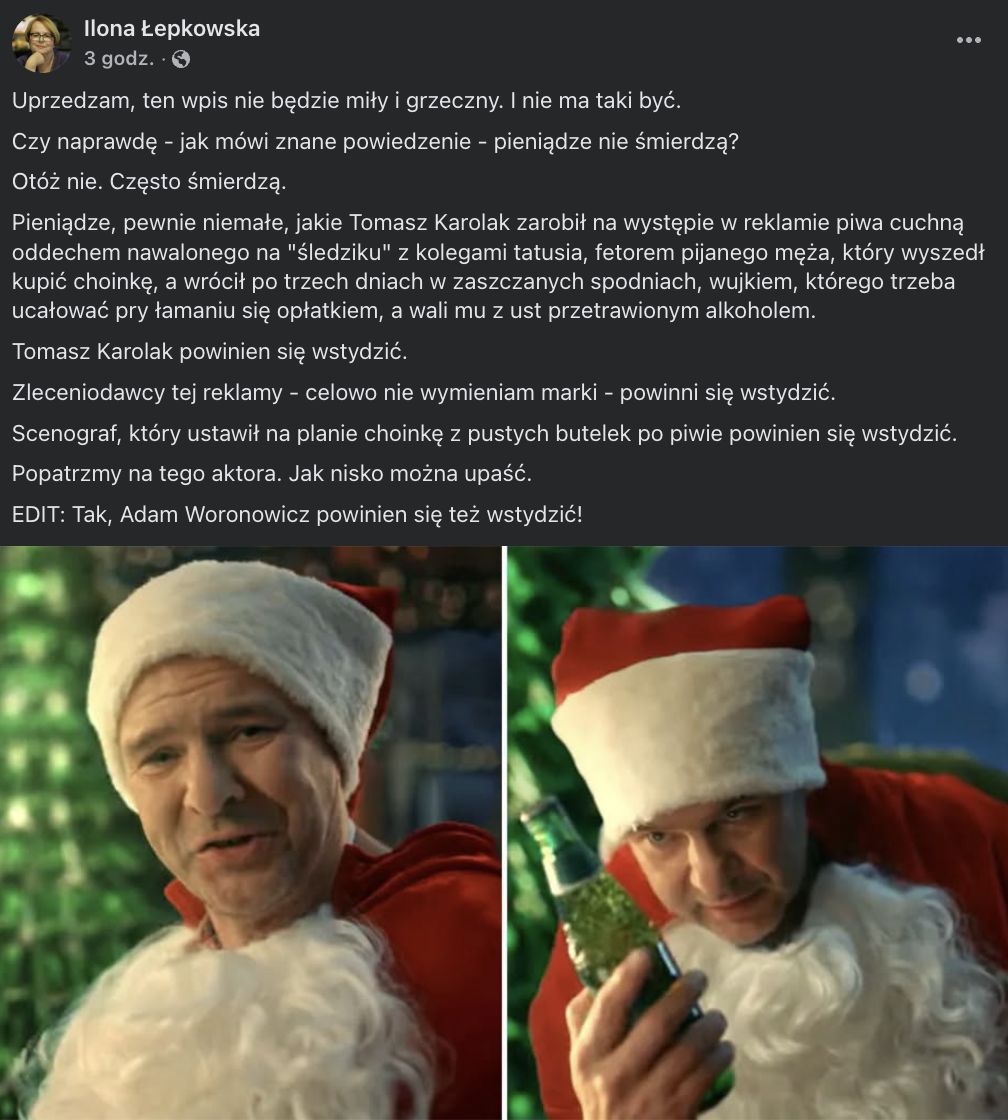 Ilona Łepkowska dodała wpis na temat Tomasza Karolaka