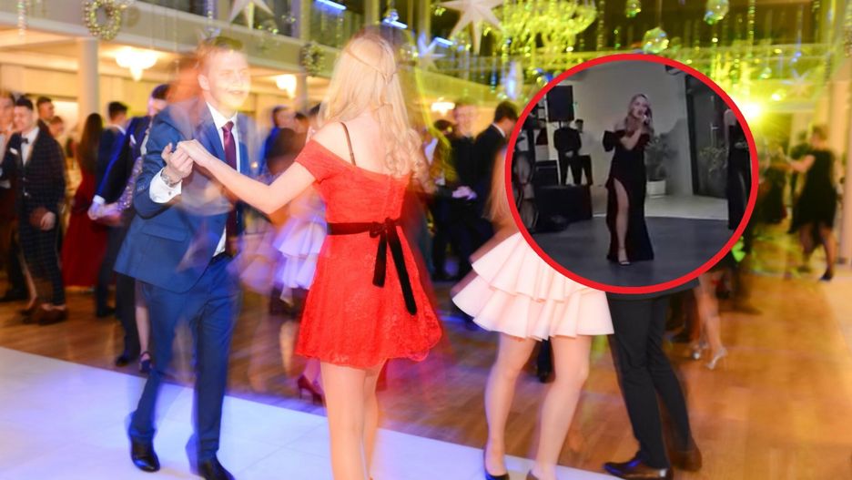 Wyjątkowy występ na studniówce. Uczennica oczarowała gości swoim głosem