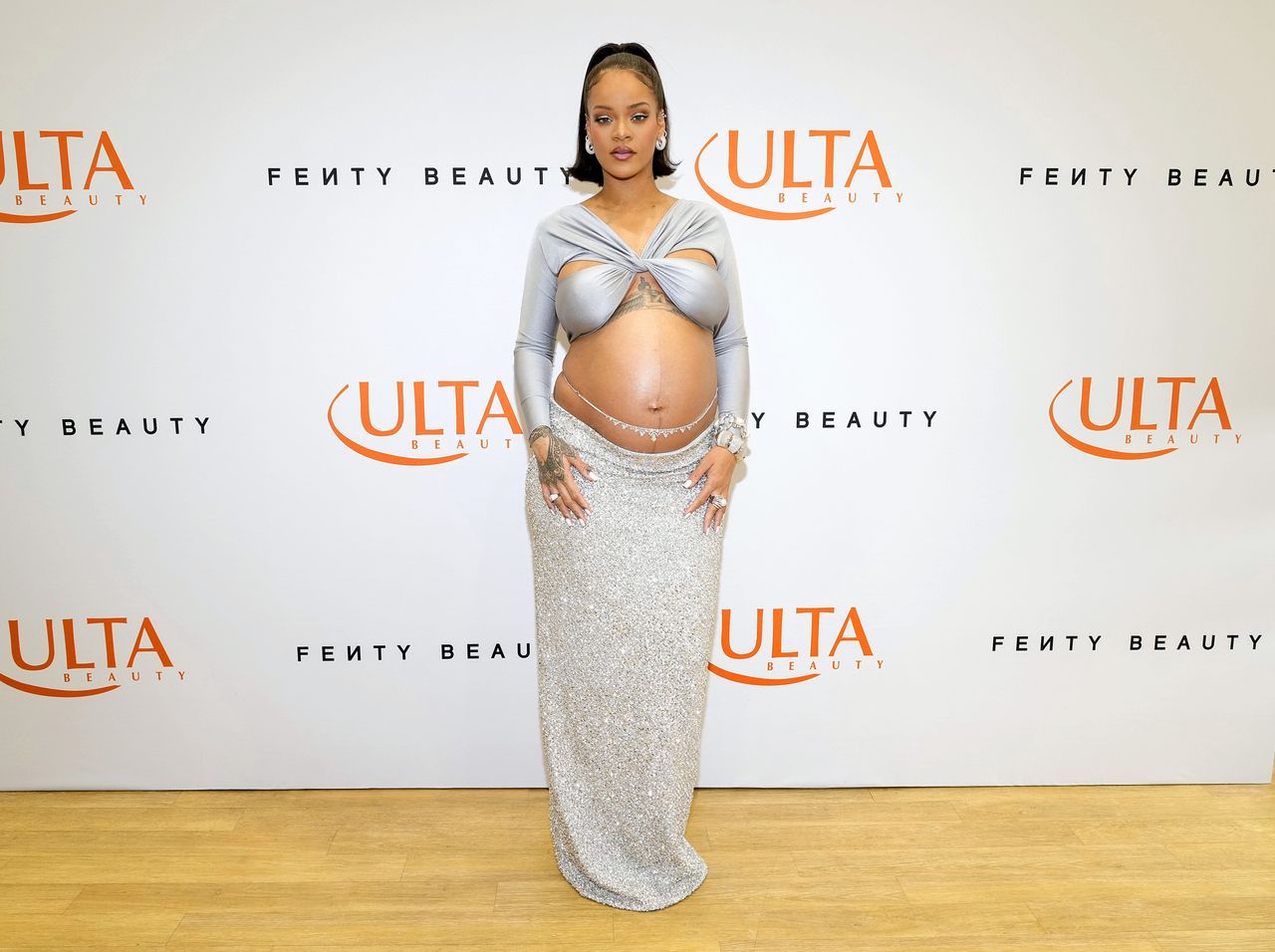 Rihanna często odsłaniała brzuszek w trakcie ciąży 