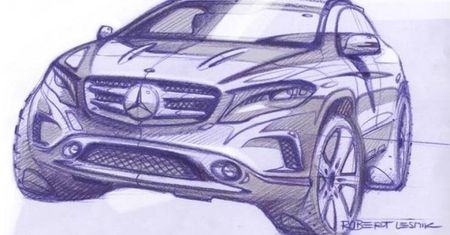 Mercedes-Benz GLA na oficjalnych szkicach