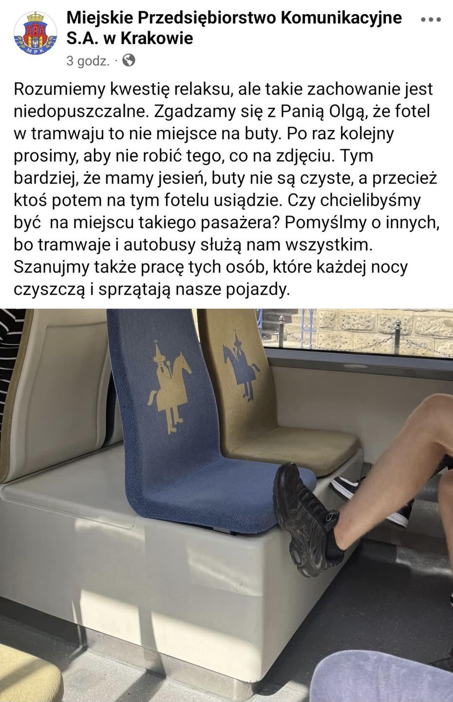 MPK pokazało niestosowne zachowanie pasażerów