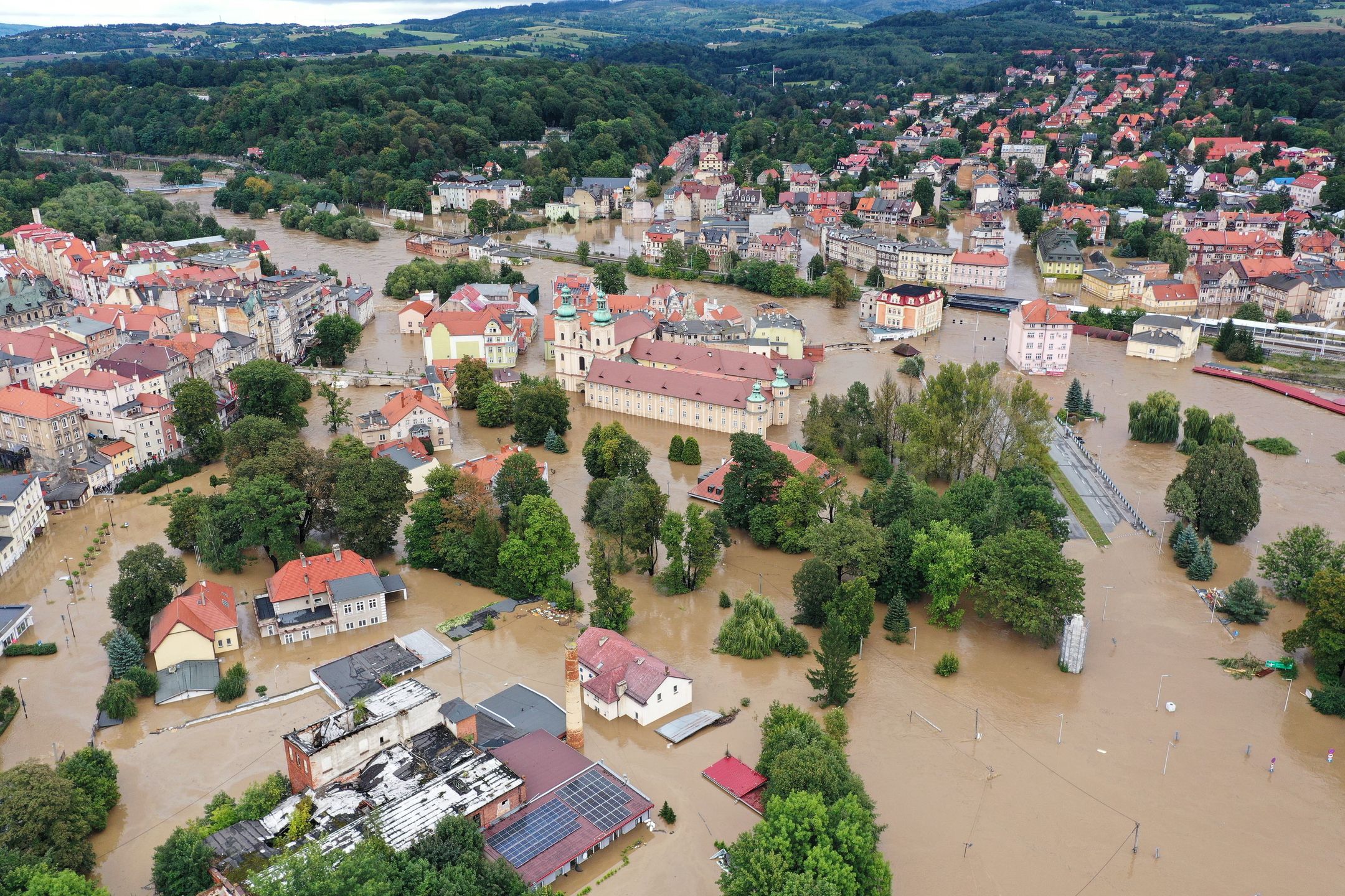 Kłodzko zalane przez powódź
