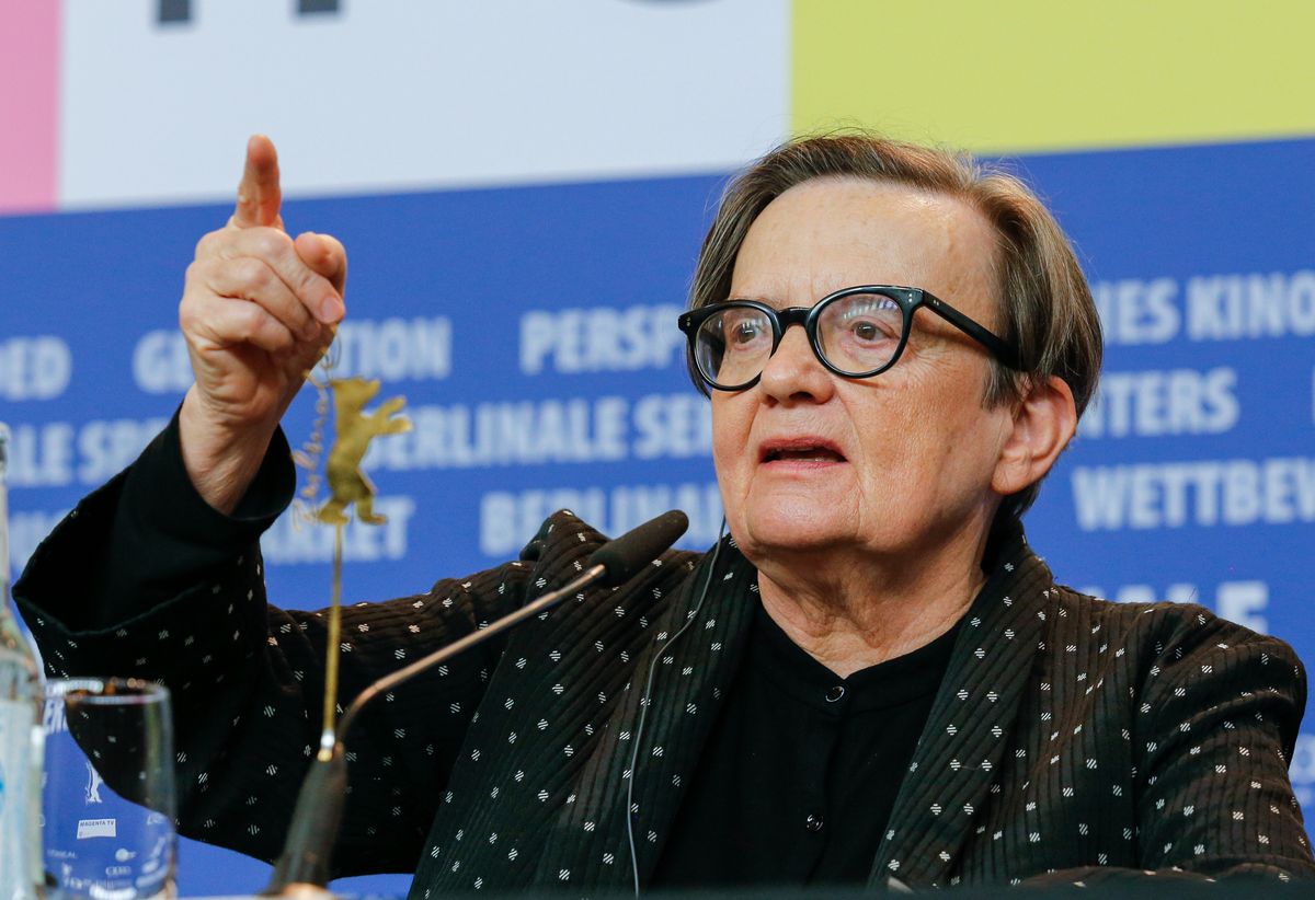 Polish director Agnieszka Holland attends &quot;Charlatan&quot; press conference during 70th Berlinale International Film Festival in Grand Hyatt in Berlin, Germany on February 27, 2020. (Photo by Dominika Zarzycka/NurPhoto via Getty Images)
