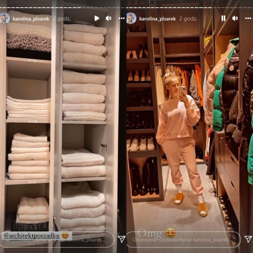 Karolina Pisarek prezentuje nową garderobę i kolekcję markowych torebek