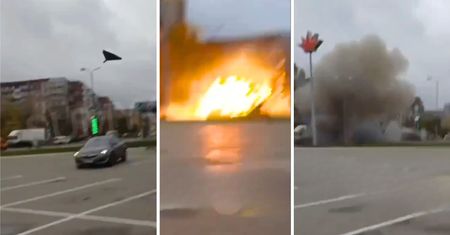 Dron uderzył w Sumy. Świadek wszystko nagrał