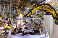 Jinbei's Vehicle Factory In Shenyang
SHENYANG, CHINA - DECEMBER 03: Robotic arms work on the assembly line of vehicles at a workshop of Shenyang Jinbei Automotive on December 3, 2025 in Shenyang, Liaoning Province of China. (Photo by VCG/VCG via Getty Images)
VCG
vehicle, china