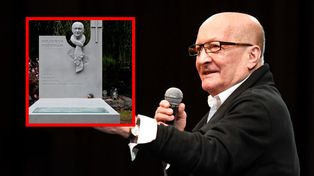 Nowy nagrobek Wojciecha Pszoniaka. Uwagę przyciąga jeden detal