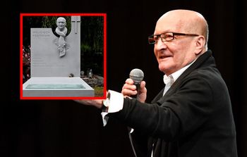Nowy nagrobek Wojciecha Pszoniaka. Uwagę przyciąga jeden detal