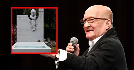 Nowy nagrobek Wojciecha Pszoniaka. Uwagę przyciąga jeden detal