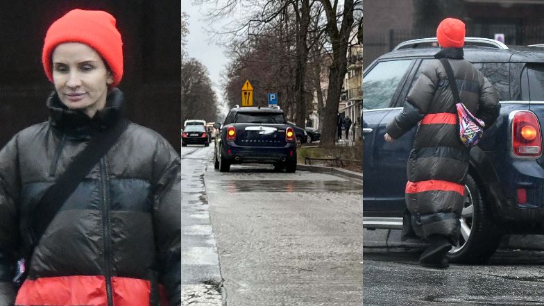 Viola Kołakowska parkuje na przystanku autobusowym