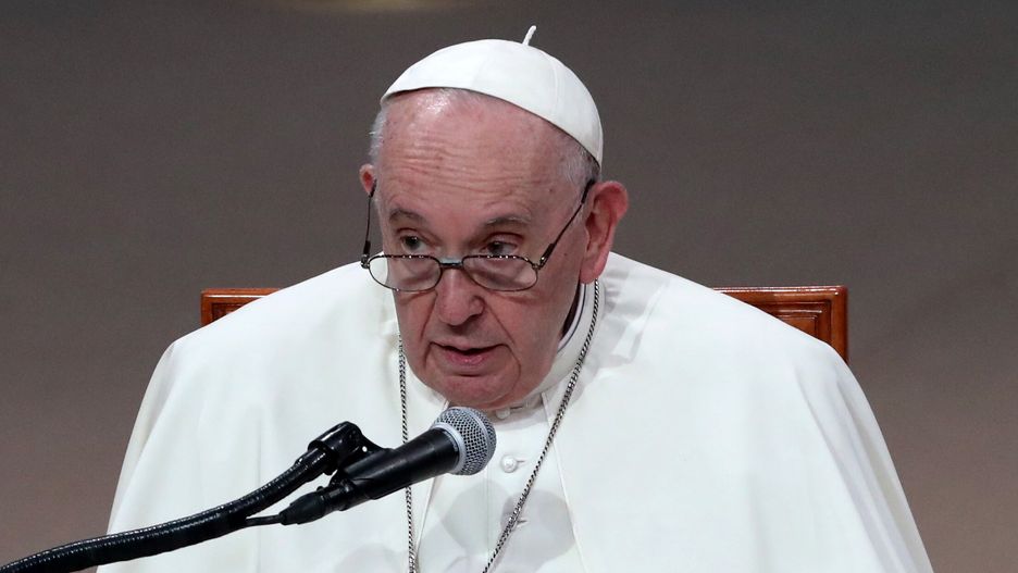 Pope Francis speaks during a meeting with government officials, the diplomatic corps and civil society in Nur-Sultan, Kazakhstan, 13 September 2022. Pope Francis will visit the Capital of Kazakhstan from 13 to 15 September. EPA/IGOR KOVALENKO Dostawca: PAP/EPA.