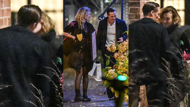 Maurycy Popiel całuje się z tajemniczą blondynką