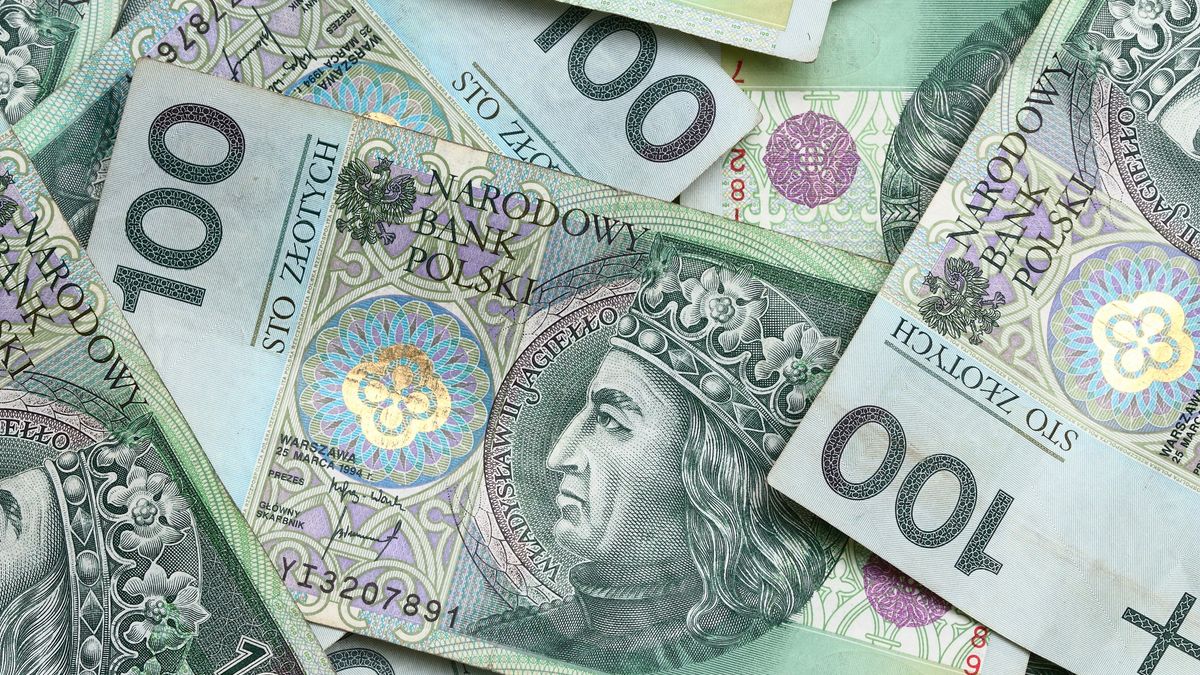 pieniądze, waluty, polski złoty, banknoty, 100 złotych, wypłata, pensja