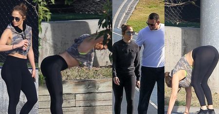 Jennifer Lopez zabrała chłopaka na "spontaniczny" trening na ulicy (ZDJĘCIA)