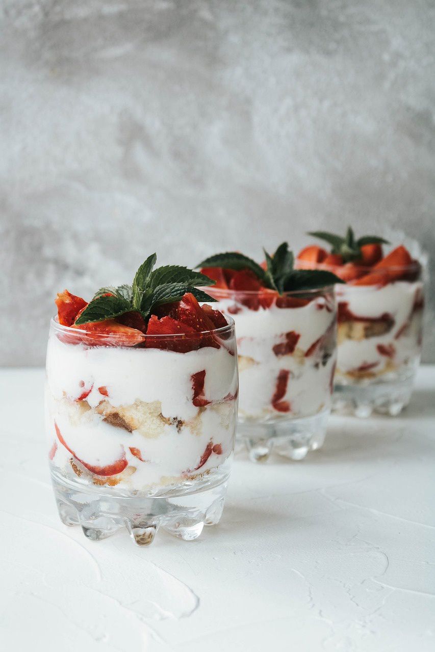 A dessert with whipped cream and strawberries in vinegar will win over taste buds.