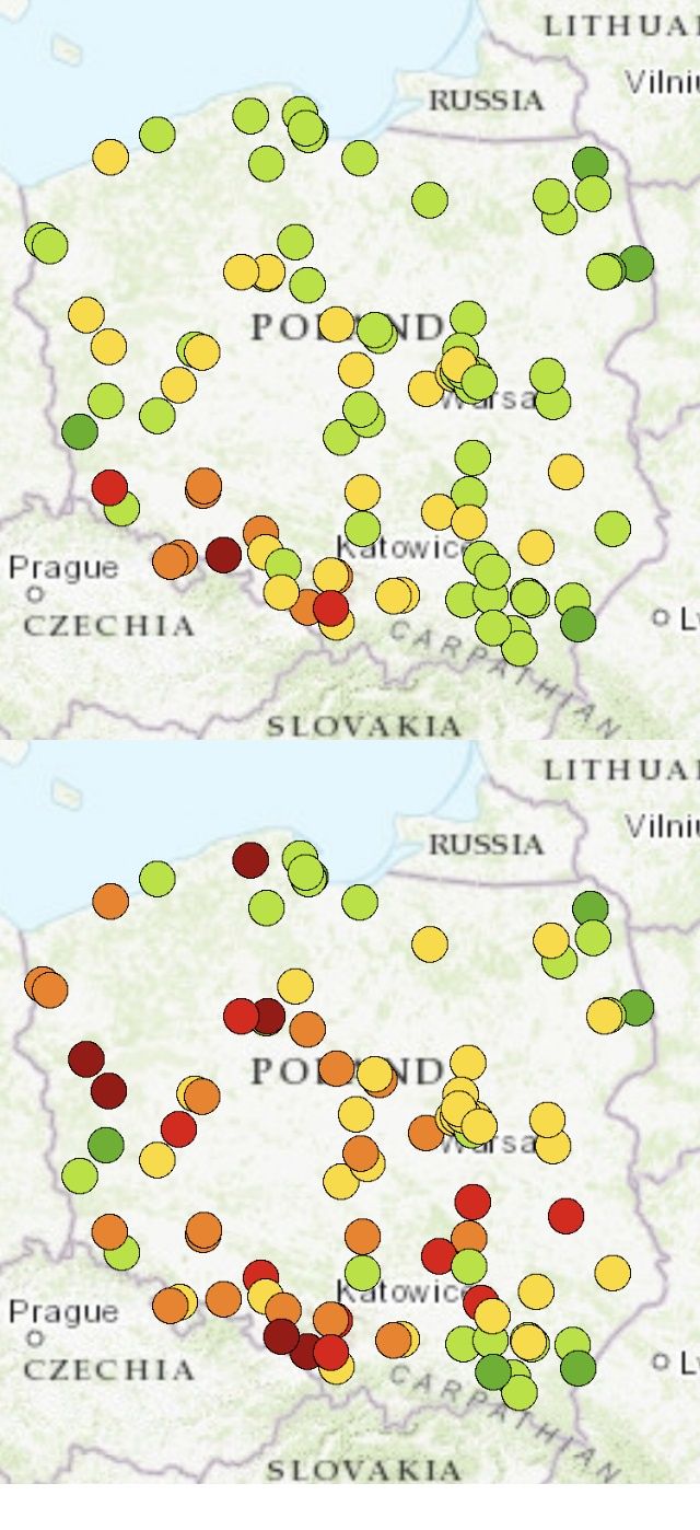 Dane o jakości powietrza po nocy sylwestrowej