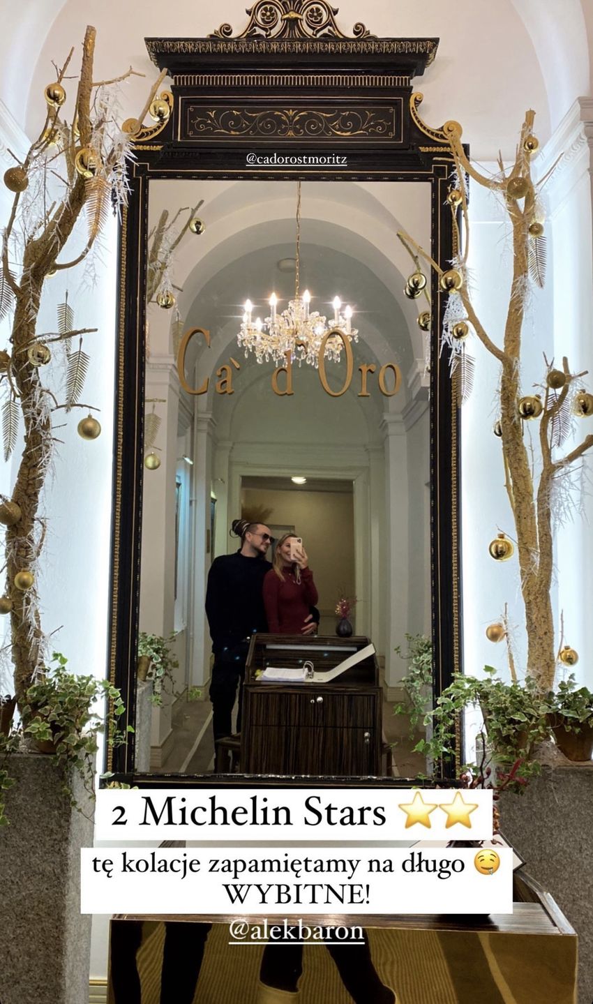 Sandra Kubicka i Baron namiętnie PAŁASZUJĄ OSTRYGI w luksusowej restauracji w St. Moritz