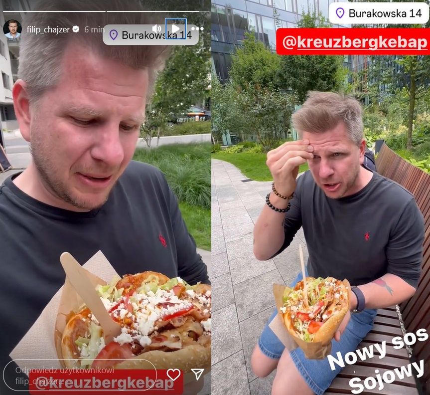 Filip Chajzer poleca kebaby ze swojego lokalu