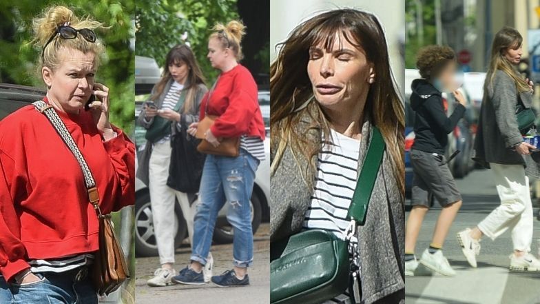 Agnieszka Dygant i Daria Widawska spacerują z synami