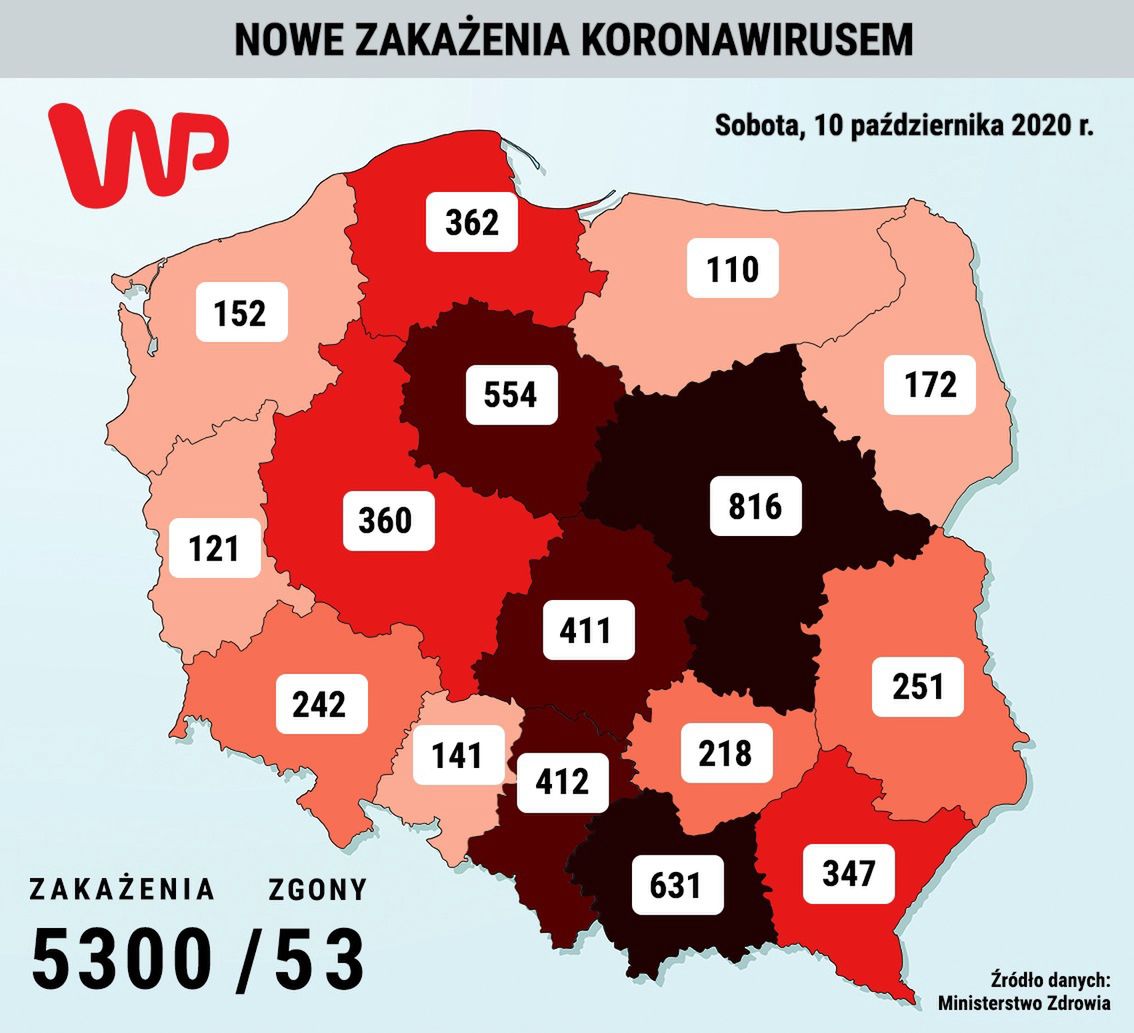 Koronawirus. Nowe zakazenia