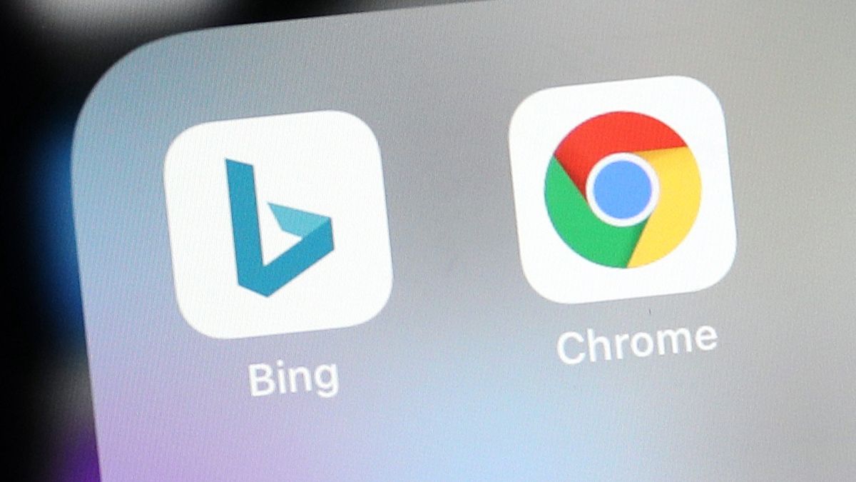 A person holds an iphone showing the apps for search engines Bing and Google Chrome. PA Photo. Picture date: Friday January 3, 2020. Photo credit should read: Andrew Matthews/PA Wire (Photo by Andrew Matthews/PA Images via Getty Images)