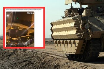 Pijani brytyjscy żołnierze ukradli transporter opancerzony. Zdemolowali auta