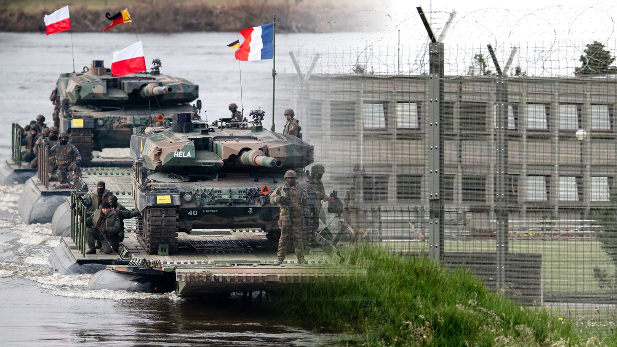 Po lewej polski i francuski czołg podczas ćwiczeń NATO Dragon 24, po prawej Naczelna Kwatera Sił Sojuszniczych w Europie pod Mons w Belgii