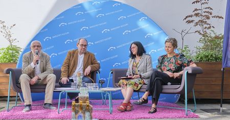 Noc Kultury 2022. Brama Krakowska z lodu, Wstążki w Perle, rajskie ptaki na Placu po Farze