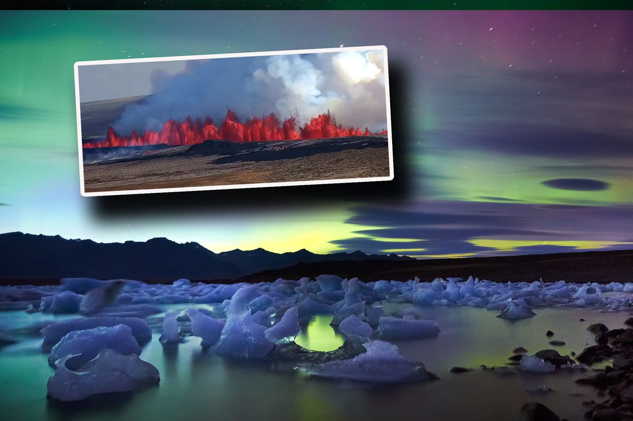Eruption of lava in Iceland