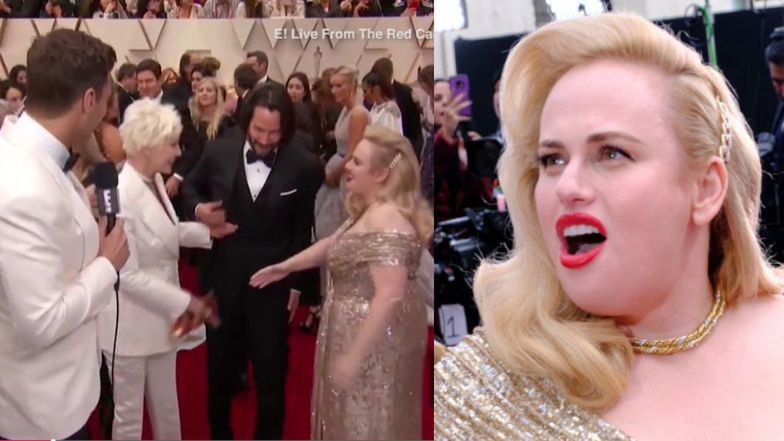 Oscary 2020: WPADKA Rebel Wilson na czerwonym dywanie. Matka Keanu Reevesa nie podała jej ręki (WIDEO)