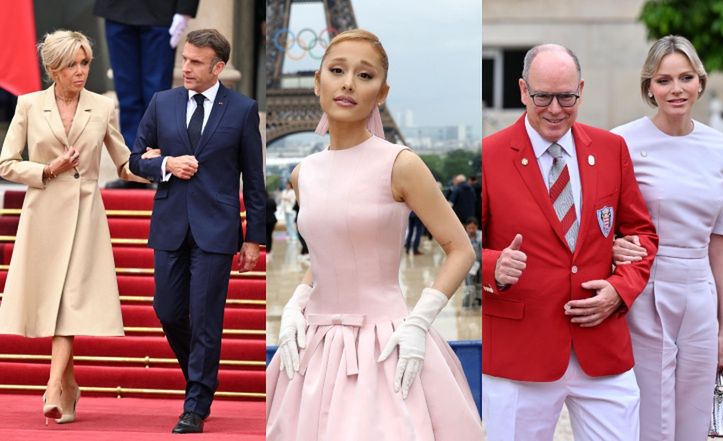 Tłum vipów na otwarciu igrzysk olimpijskich: Ariana Grande, Macronowie, książę Albert z księżną Charlene (ZDJĘCIA)