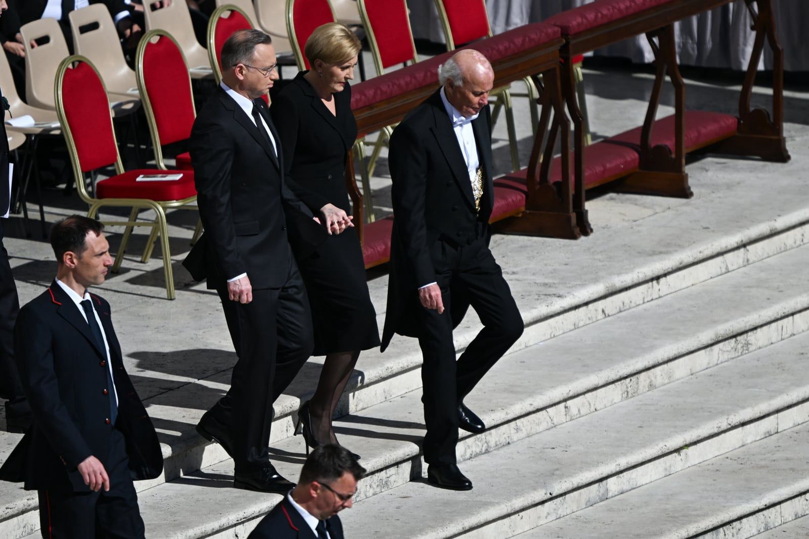 Agata Duda na pogrzebie papieża Franciszka 