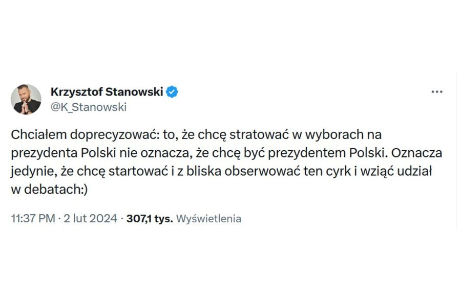 Stanowski prezydentem RP?