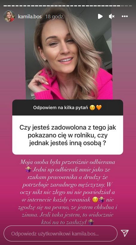 Kamila Boś z "Rolnik szuka żony" odpowiada na pytania fanów