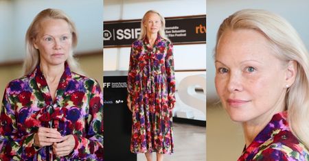 Zachowawcza 57-letnia Pamela Anderson promuje nowy film pozbawionym makijażu obliczem. Pasuje jej taki "look"?