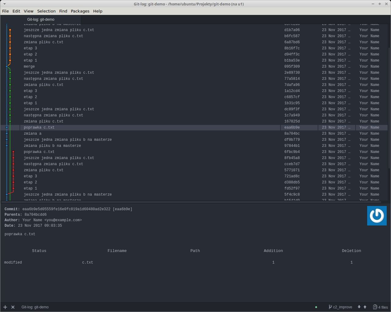 Dzięki podglądowi na historię commitów łatwiej orientować się w projekcie