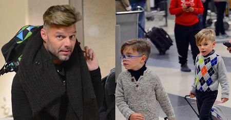 Ricky Martin na lotnisku z synami!