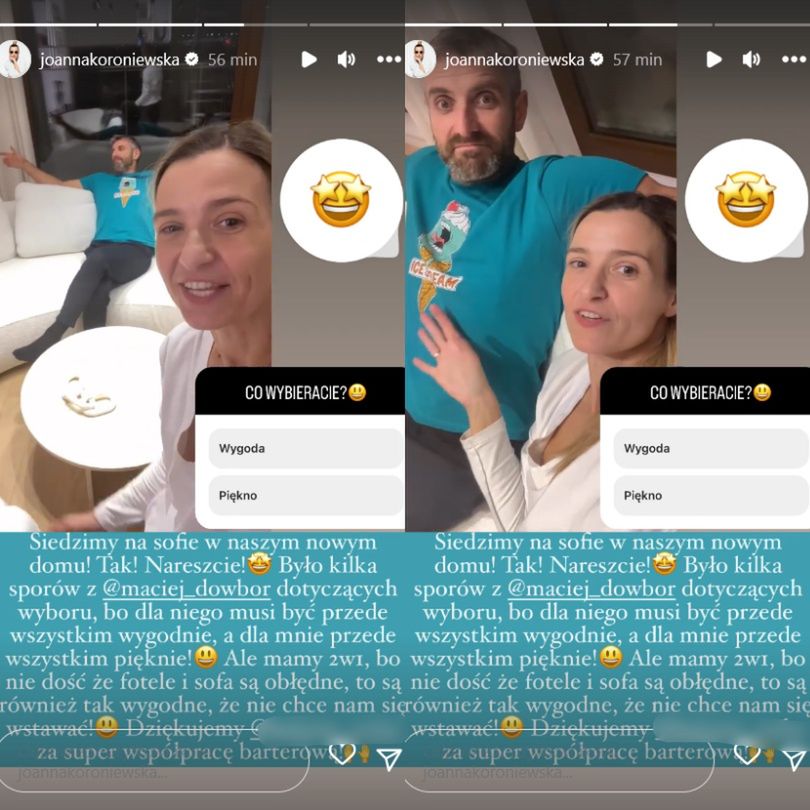 Joanna Koroniewska i Maciej Dowbor pokazali salon w nowym mieszkaniu
