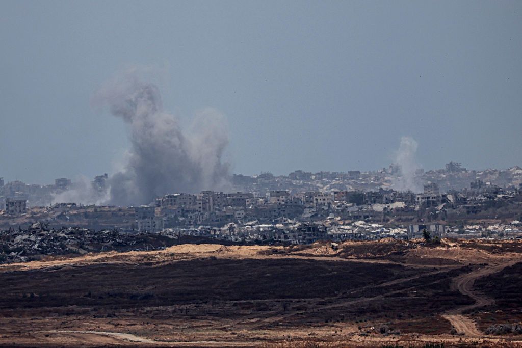 Smoke rises after Israeli strikes on northern Gaza's Beit Lahia
SDEROT, ISRAEL - MAY 28: Smoke rises over Gaza's Beit Lahia, seen from Sderot, Israel, as Israeli airstrikes continue on May 28, 2025. (Photo by Saeed Qaq/Anadolu via Getty Images)
Anadolu
israeli strikes, israeli airstrikes, airstrike, smoke rises